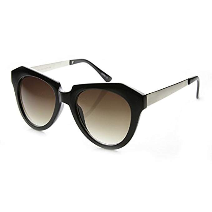 Modern Thick Cat Eye/Horn Rimmed Cross Sunglasses Edgy Retro Style Eyewear | Amazon (US)