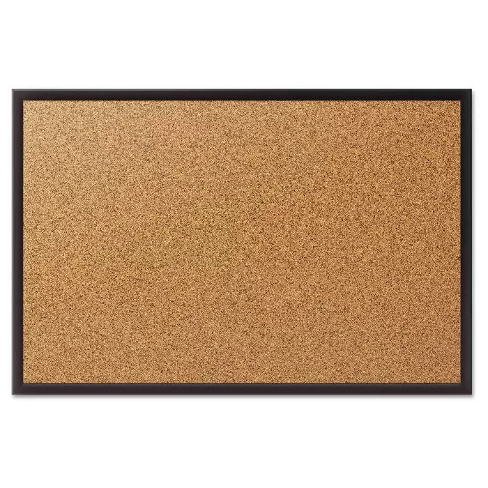 Quartet Classic Cork Bulletin Board, 24" x 18", Black | Target