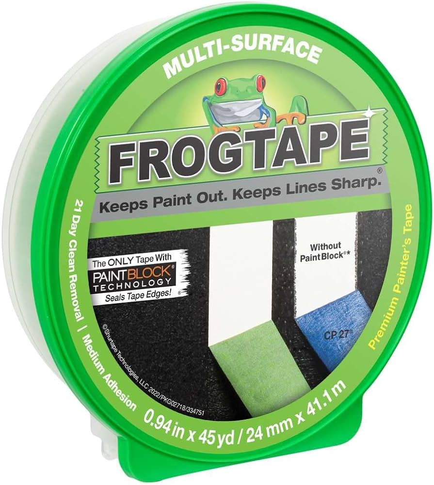 FROGTAPE Multi-Surface Painting Tape, 0.94” Wide x 45 Yards Long, Green, 1-Roll (1396748) | Amazon (US)