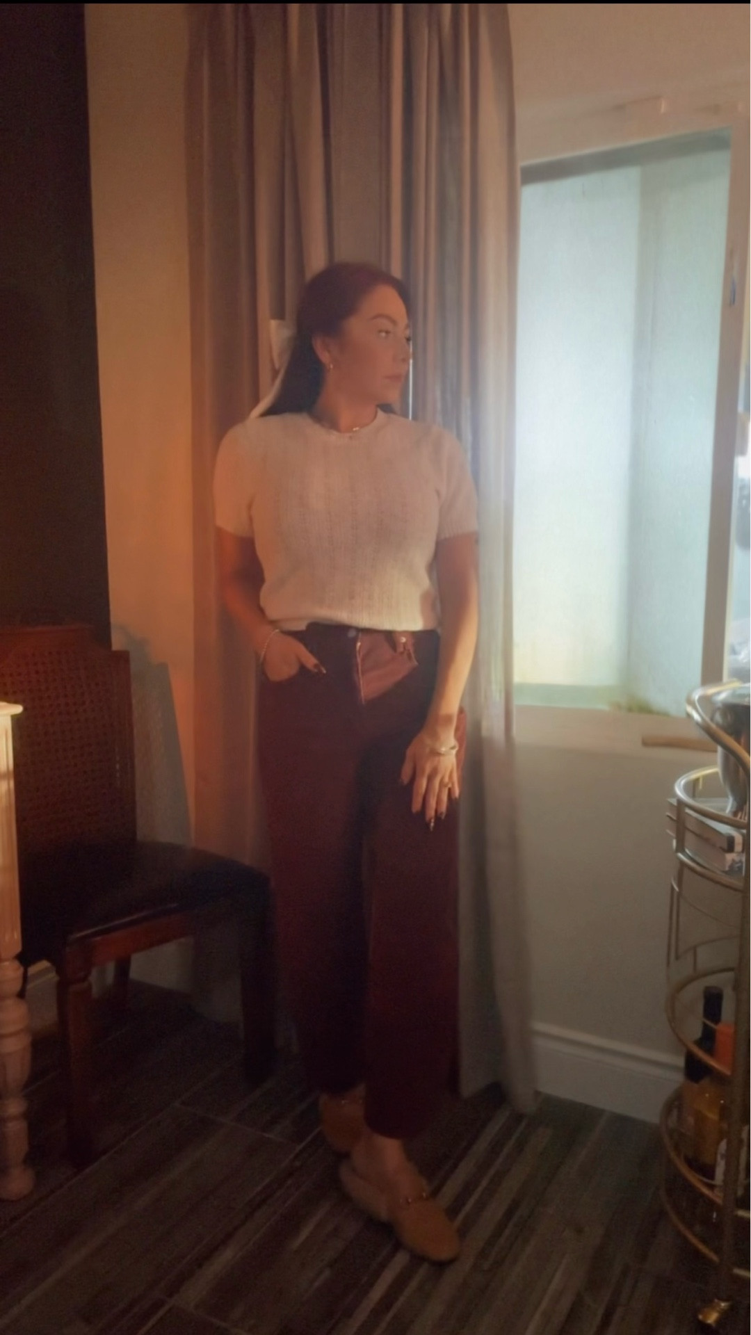 
Effortless but sweet and romantic style in burgundy tones 🍁✨
Barrel corduroy jeans, soft knits, and bedazzled velvet hair accessory from Target🤎
Fall / Winter outfit 
On Sale 

#LTKSaleAlert #LTKSeasonal