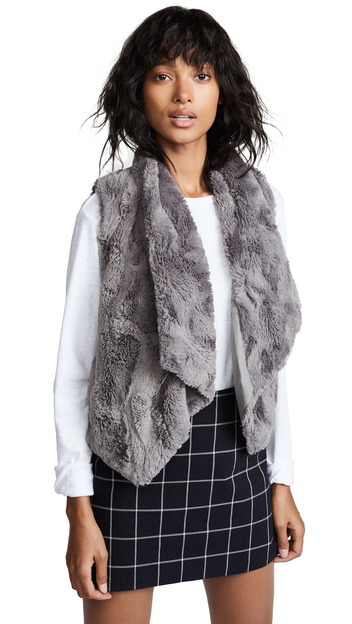 BB Dakota JACK Big Softy Faux Fur Drape Front Vest | Shopbop