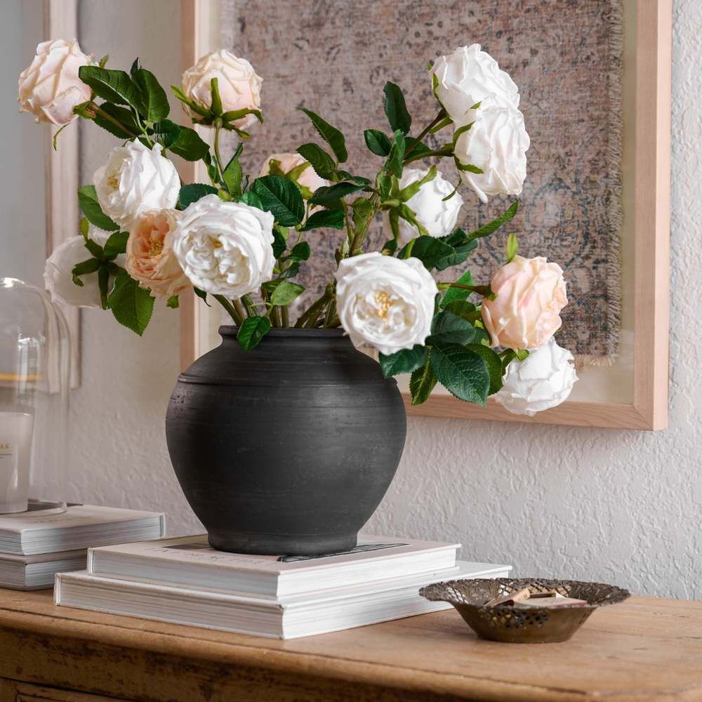Rustic Black Hand-Made Vase | Magnolia