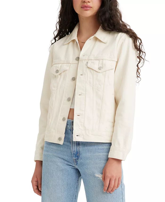 Women's Ex-Boyfriend Cotton Denim Trucker Jacket | Macys (US)