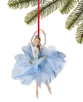 Holiday Lane Ballet Dancing Caucasian Ballerina in Blue Ornament, Exclusively at Macy's - Macy's | Macy's