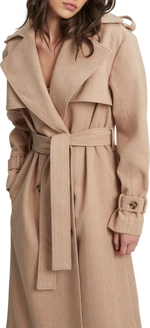 Bardot Oversize Herringbone Trench Coat | Nordstrom | Nordstrom