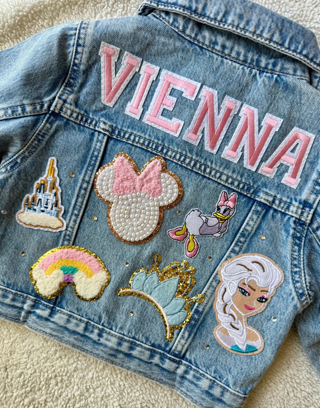 Personalized Princess Jean Jacket | Custom Denim Jacket With SEWN-ON Patches | Baby, Toddler, Kid... | Etsy (US)