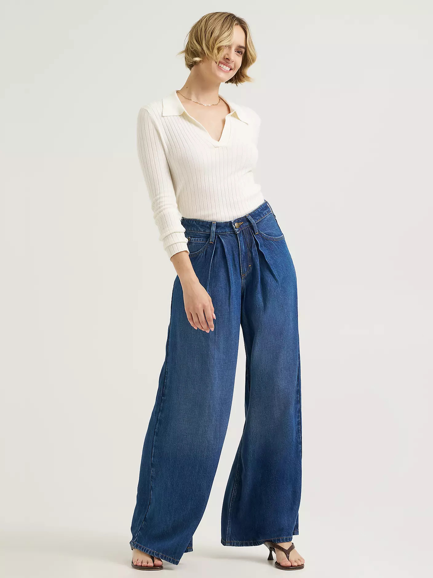 Women's Premium LQD Slouchy Pleated Trouser Jean | Lee Jeans