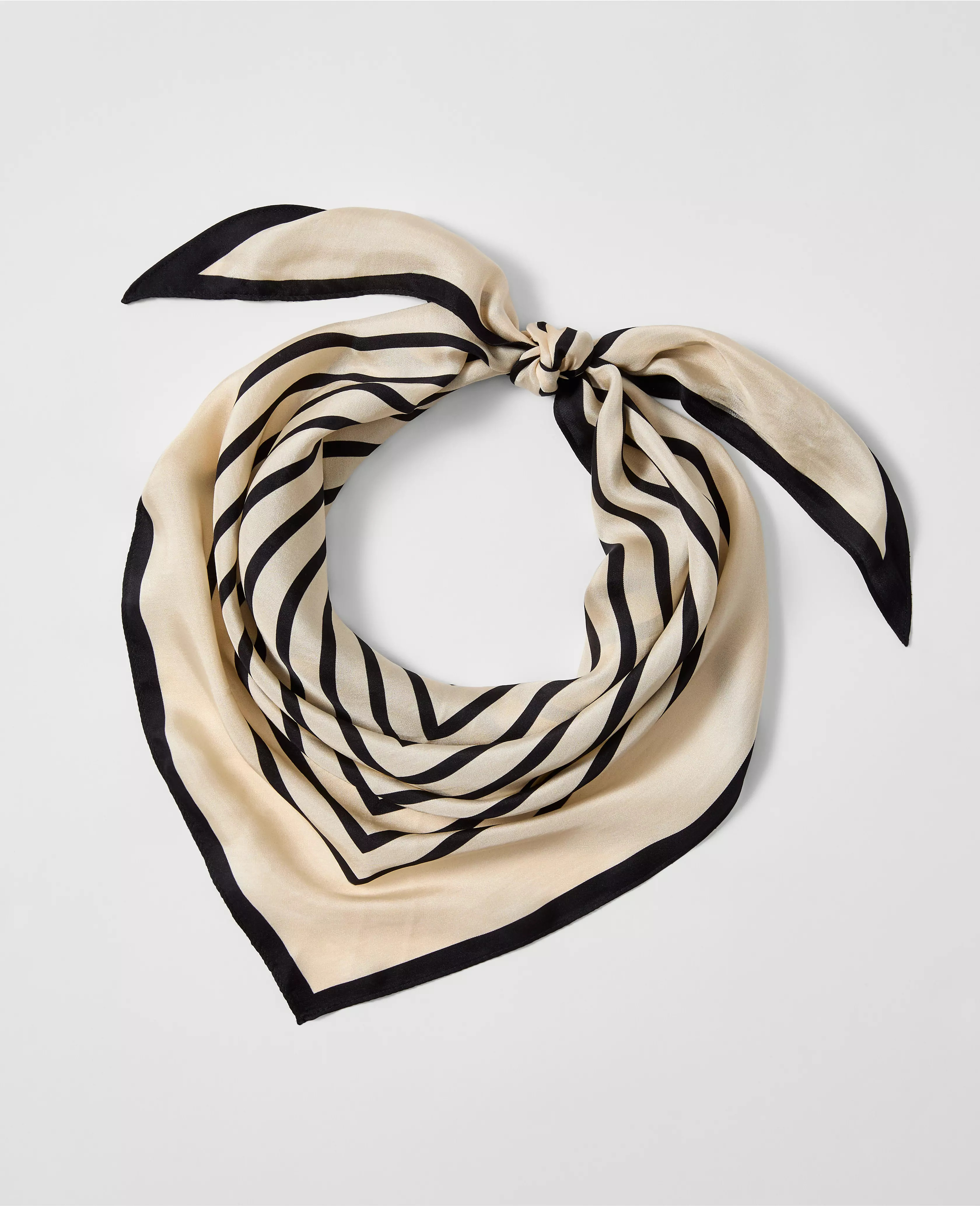 Striped Triangle Silk Scarf | Ann Taylor