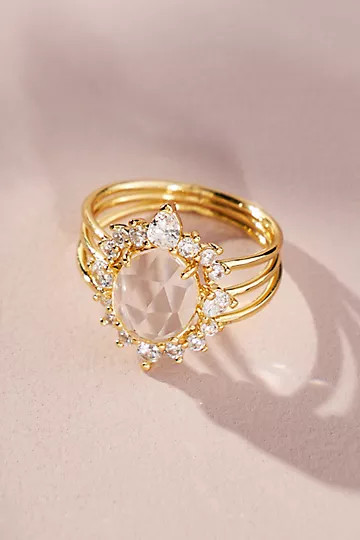 Set of Three Stackable Birthstone Rings | Anthropologie (US)