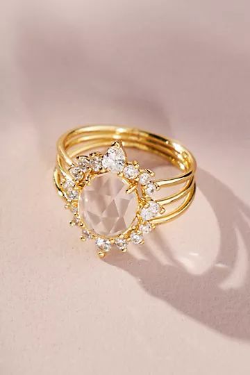 Set of Three Stackable Birthstone Rings | Anthropologie (US)