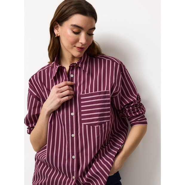 Blue Stripe Relaxed Long Sleeve Shirt 16 | Tu Clothing