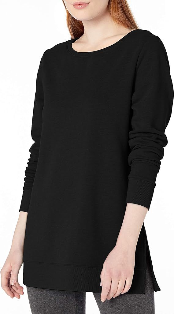 Amazon Essentials Women's Open-Neck Fleece Tunic Sweatshirt | Amazon (US)