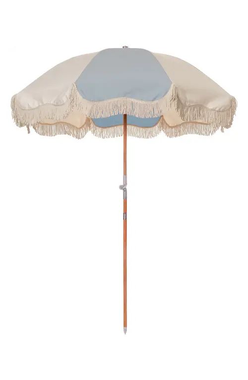 BUSINESS AND PLEASURE CO Premium Beach Umbrella in 70S Panel Santorini Blue Cream at Nordstrom | Nordstrom