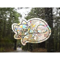 Sleeping Cat Suncatcher Sticker Rainbow Window Prism Film | Etsy (US)