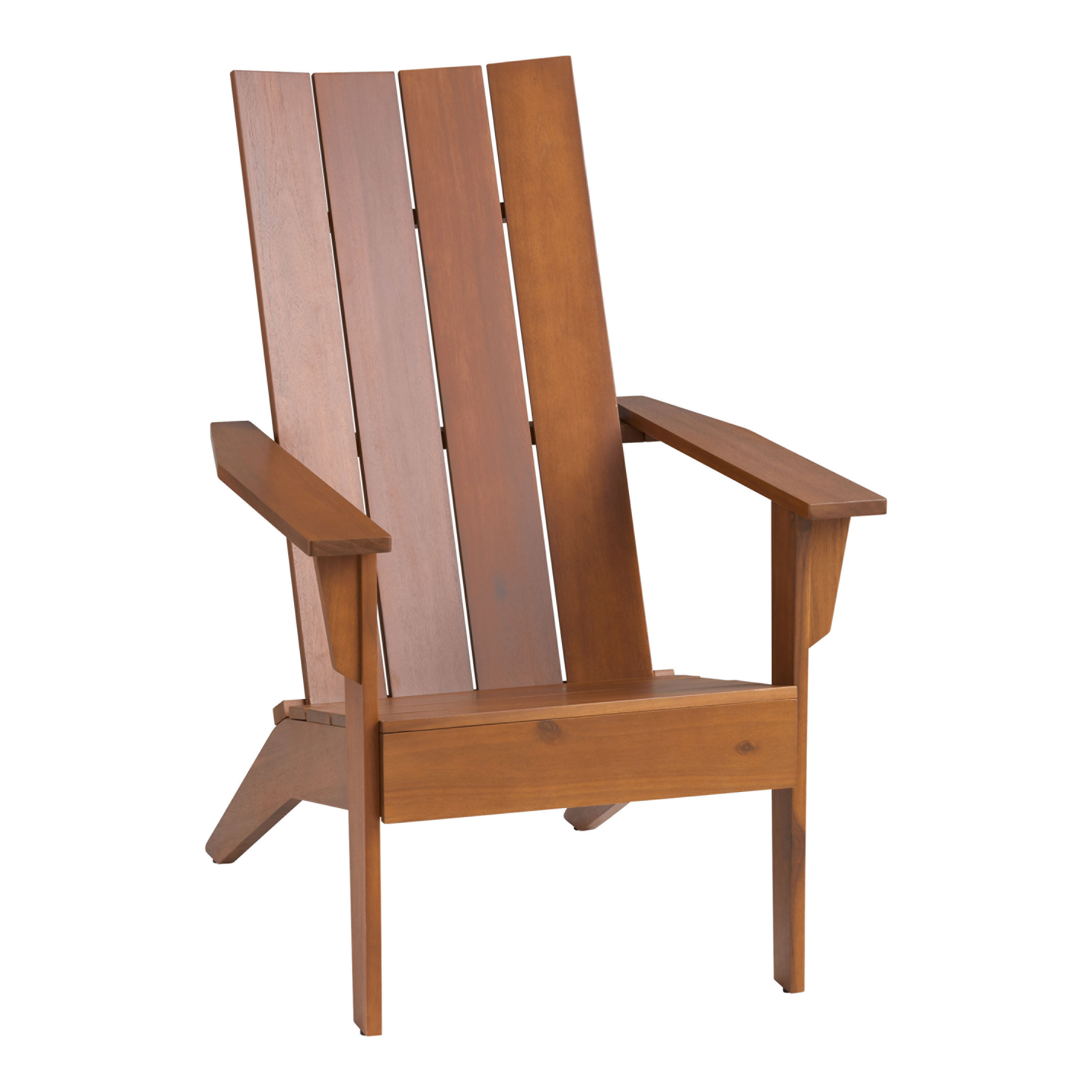 Modern Slatted Wood Adirondack Chair | World Market