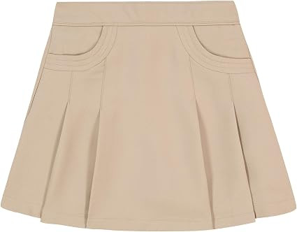 Nautica Girls' School Uniform Pleated Pull-on Scooter Skirt with Undershorts, Knit Waistband & Fu... | Amazon (US)