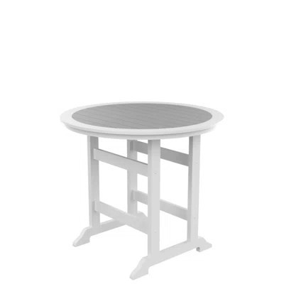 Durable HDPE Patio Bar Table, Round Outdoor Dining Set For All-Weather Use And Easy Maintenance | Wayfair North America