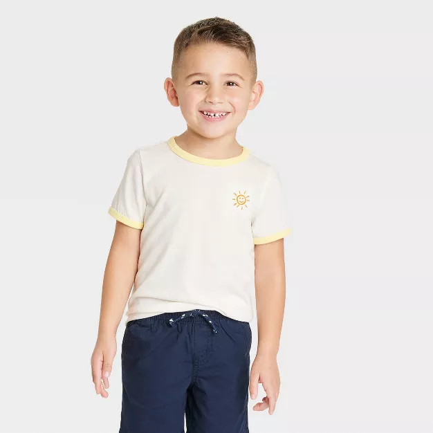 Toddler Boys' Short Sleeve Embroidered Ringer T-Shirt - Cat & Jack™ | Target