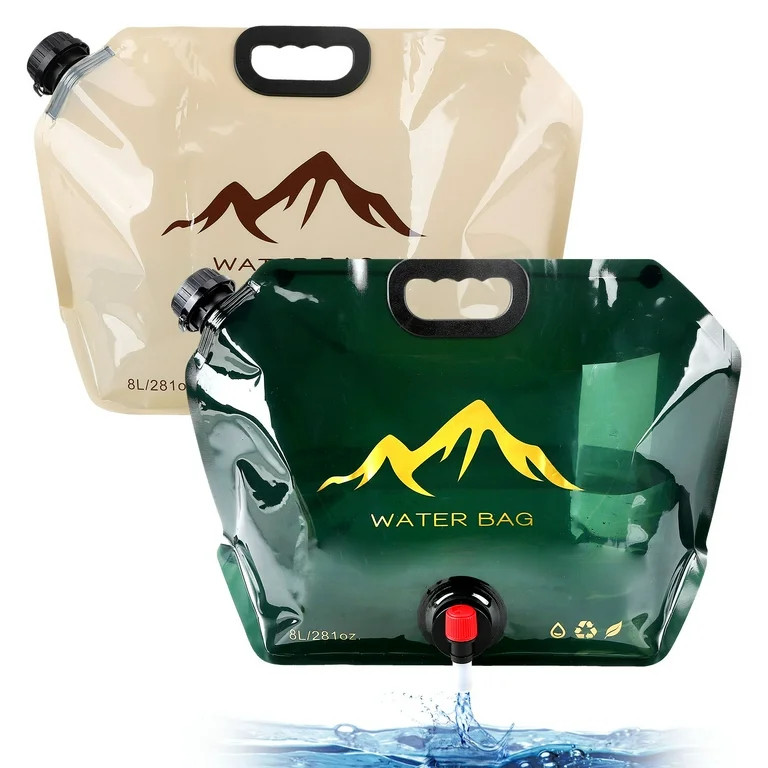 Hengguang  2 PCS Foldable Water Storage Bag,  8L/2.1 Gallon Collapsible Water Container Bag with ... | Walmart (US)
