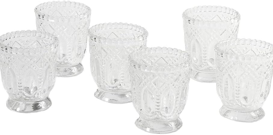 Koyal Wholesale Vintage Glass Candle Holder (Pack of 6), 3 x 2.75 | Amazon (US)