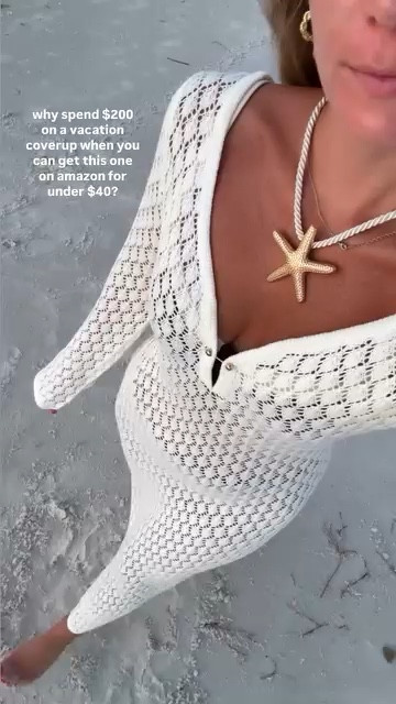 Big Spring Sale! Crochet swim coverup with starfish necklace - wearing size small in this Amazon coverup!

shell jewelry, shell necklace, beach outfits, beach coverup, crochet dress, crochet coverup 

#LTKSeasonal #LTKSaleAlert #LTKTravel