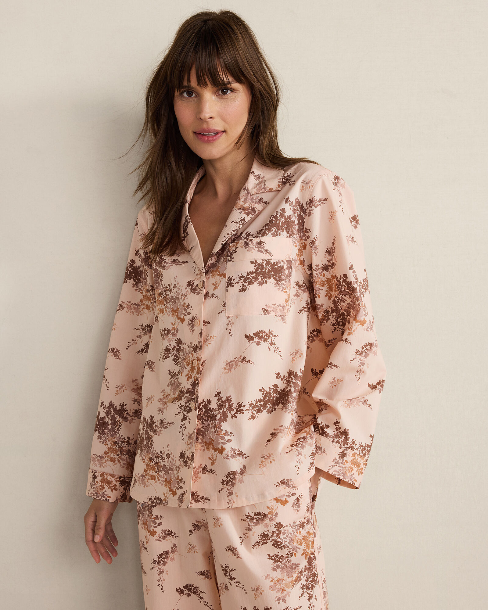 Organic Cotton Poplin Painted Rose Pajama Top | Haven Well Within
