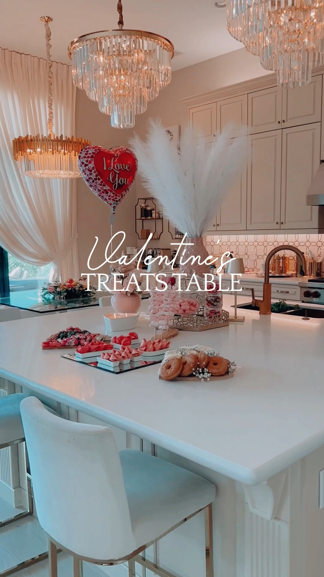 Here’s my Valentine’s Treats Table!
I used two heart-shaped cutting boards for the treats, a LOVE set of plates(they are great for charcuterie, too), a mirror I use for flower centerpieces, and some flowers. There is no hard rule on how to display the candies. Just create symmetry with similar candies on the board, and make a focal point in the center(like the chocolate-covered strawberries). I wanted to add interest to the display by inserting vertical items, so I created marshmallows skewers. They are so cute! It took only 15 minutes to put everything together, so if you are late in your prep today, just don’t be discouraged! You can do it! Show me your creations, and spread the love! ❤️
.
.
.
#valentine #valentinetreats #valentinetreat #valentinesweets #valentinesweetsandtreats #valentinesboard #valentinesboards #sweetboard #sweetsboard #chocolateboard #chocolateboards #thefinerthings #thefinerthingsinlife #glamstyle #glamstyledecor #glamstylehome #glamstyleliving #entertainingathome #entertaininginstyle #entertaining

#LTKhome