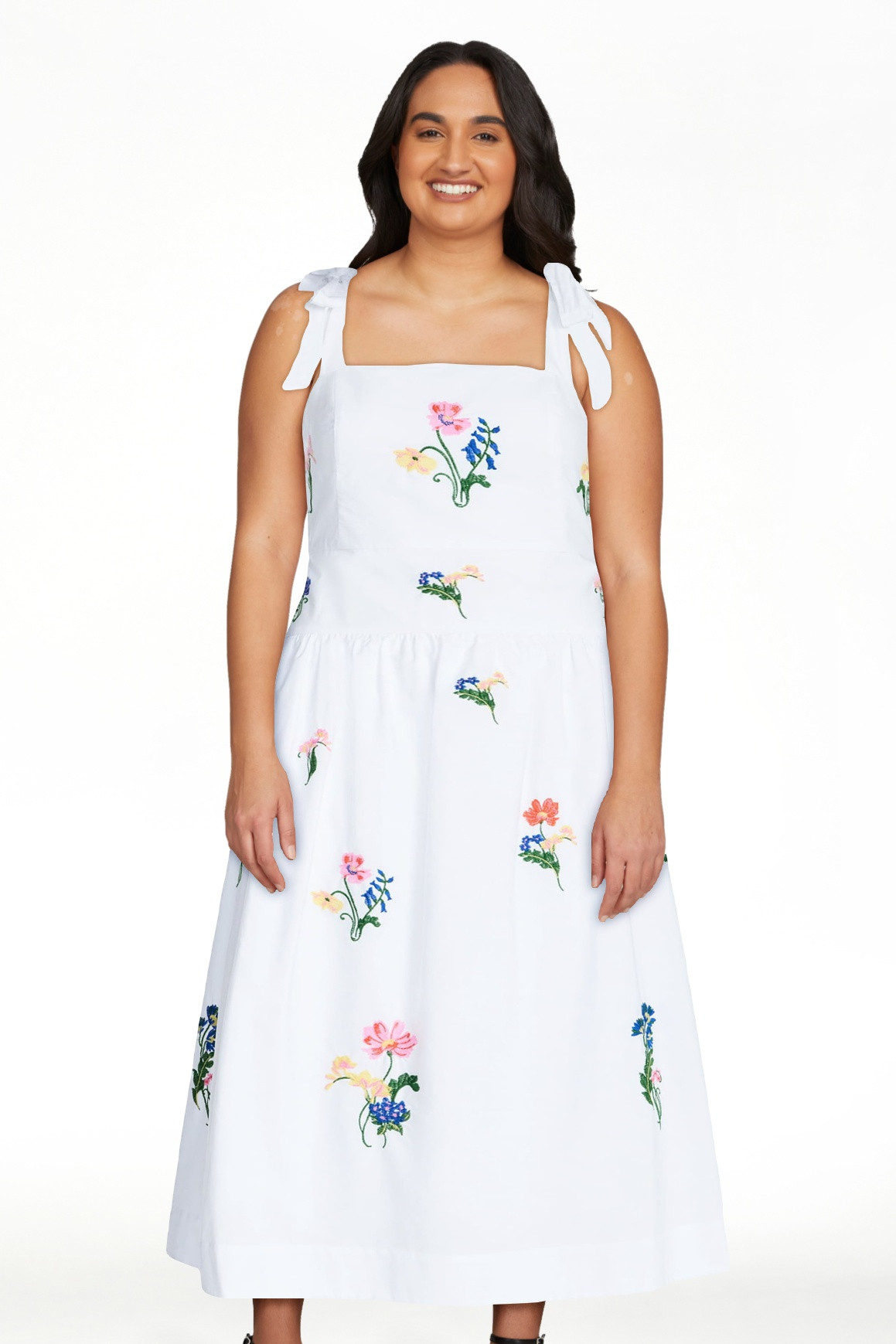 Free Assembly Women's and Women's Plus Embroidered Cotton Sleeveless Maxi Dress, Sizes XS-4X | Walmart (US)