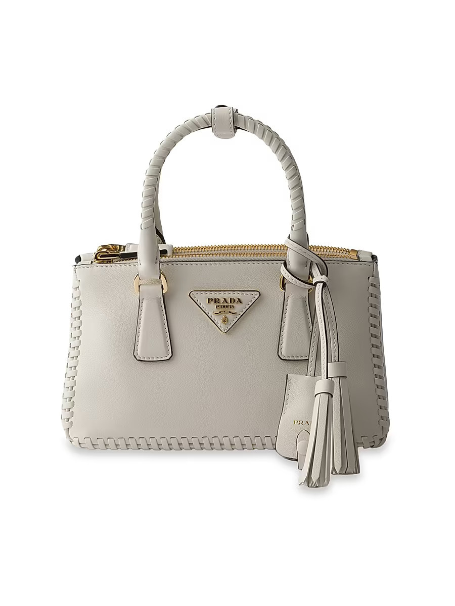 Women's Prada Galleria Mini Leather Top Handle Bag - White | Saks Fifth Avenue