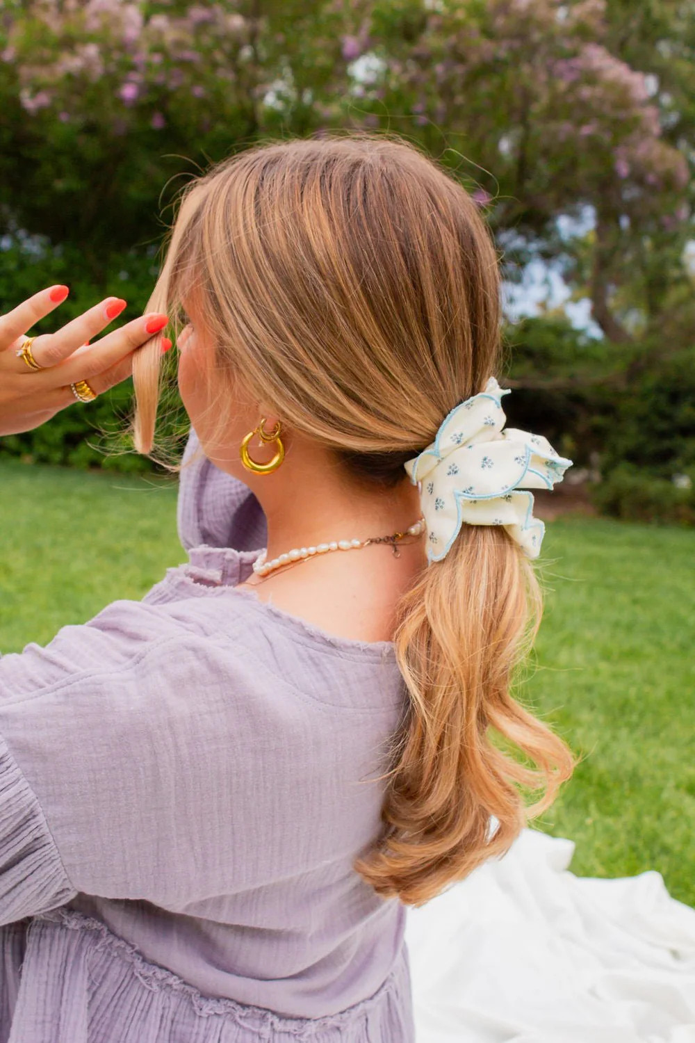 Scallop Double Ruffle Scrunchie | Shop Andi
