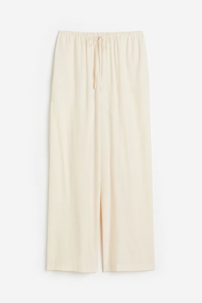 Wide-leg Pants - Light beige - Ladies | H&M US | H&M (US + CA)