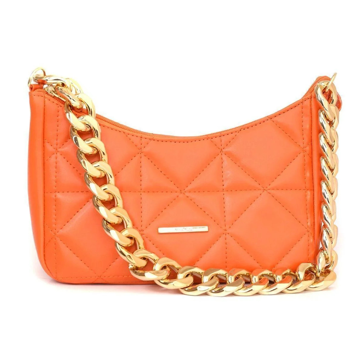 Bolsa Maria Milão Meia Lua Matelassê Laranja - Laranja | Zattini (BR)