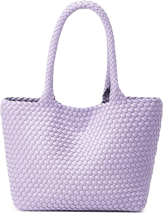 Woven Tote Bag Womens Purse: Vegan Leather Shoulder Handbags - Fashion Summer Beach Tote Bags - L... | Amazon (US)