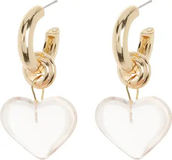 Resin Heart Drop Huggie Hoop Earrings | Nordstrom Rack