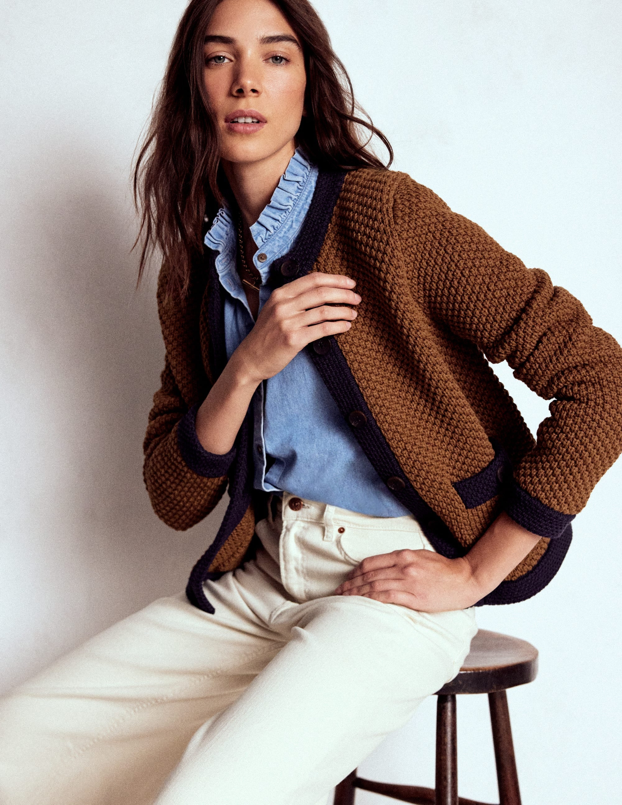 Libby Knitted Jacket-Camel | Boden (US)