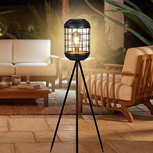 Solar Floor Lamp Outdoor Lights, Metal Tripod Solar Lamp Waterproof LED Big Solar Lantern Decorat... | Amazon (US)