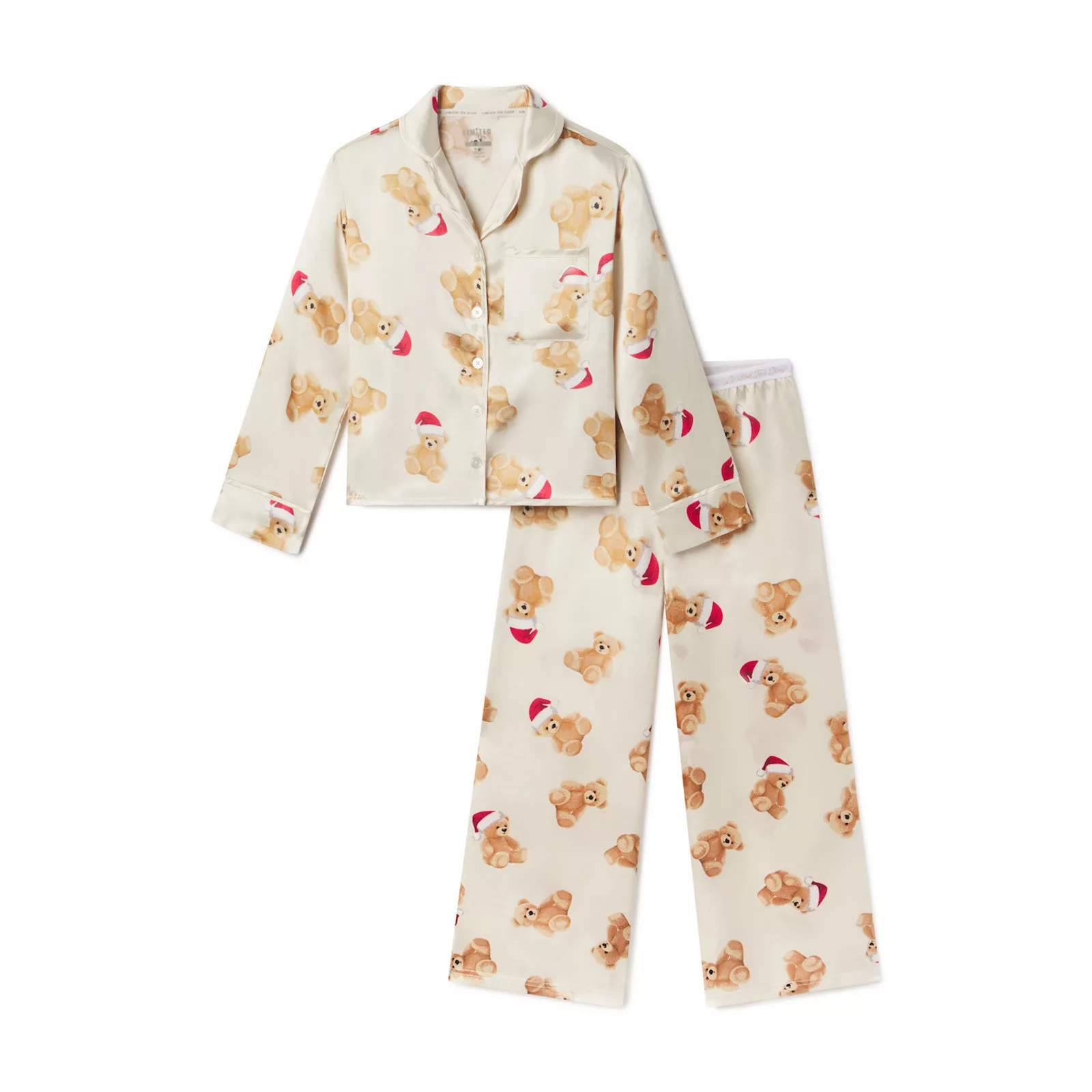 Girls 7-18 Limited Too Jacquard Charm Pajama Top & Pajama Pants Set, Girl's, Size: Small, Ivory Bears | Kohl's