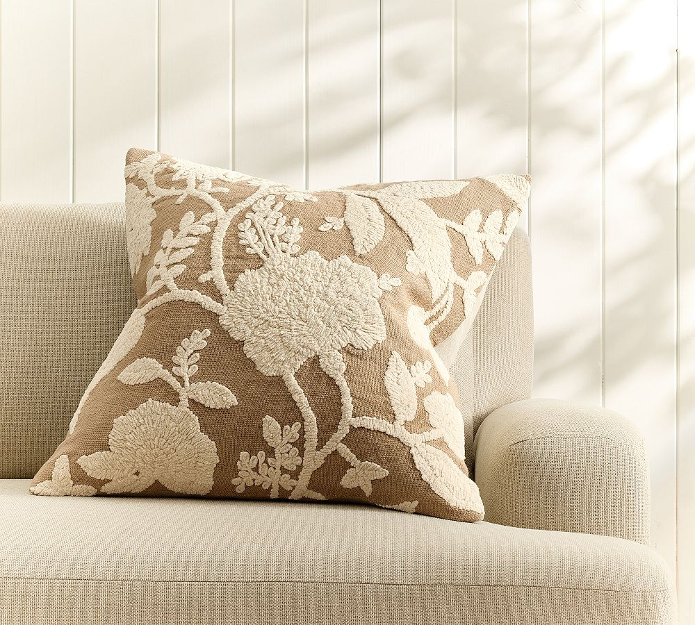 Florence Floral Embroidered Pillow Cover | Pottery Barn (US)