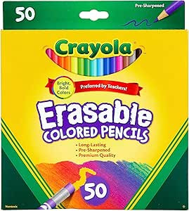 Crayola Erasable Colored Pencils (50ct), Kids Colored Pencils, Bulk School Supplies for Teachers,... | Amazon (US)