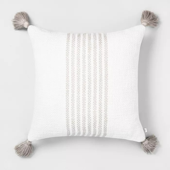 18" x 18" Center Stripes Throw Pillow - Hearth & Hand™ with Magnolia | Target