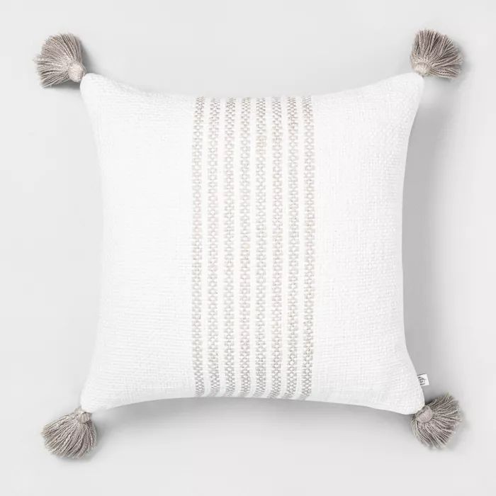 18" x 18" Center Stripes Throw Pillow - Hearth & Hand™ with Magnolia | Target