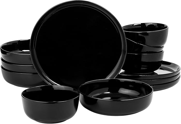 Gibson Home Oslo 12-Piece Porcelain Chip and Scratch Resistant Dinnerware Set, Service for 4 – ... | Amazon (US)