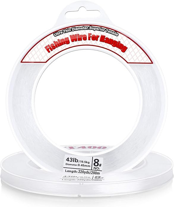 Clear Fishing Wire, Acejoz 656FT Fishing Line Clear Invisible Hanging Wire Strong Nylon String Su... | Amazon (US)