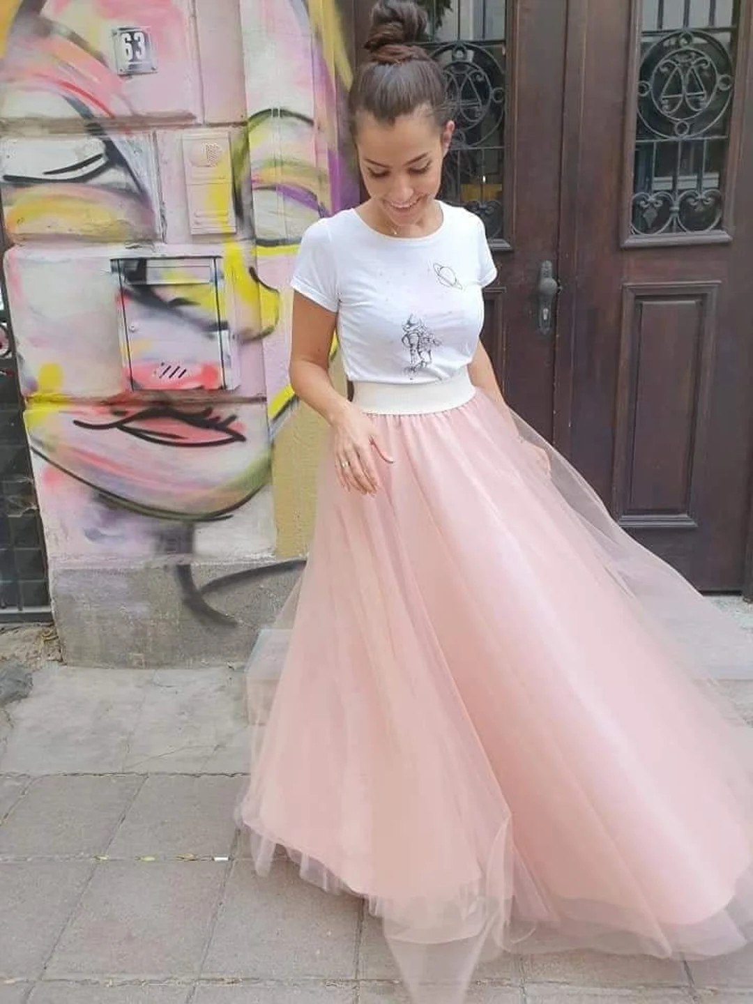 Pink Tulle Skirt / Floor Lenght Skirt / Wedding Party Light Pink Skirt / Bridesmaid Tutu Skirt - ... | Etsy (US)