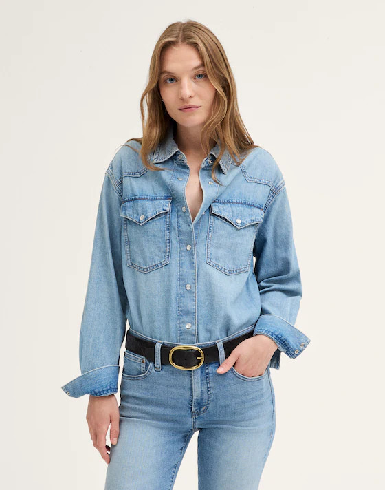 Denim Oversized Western Shirt | Madewell