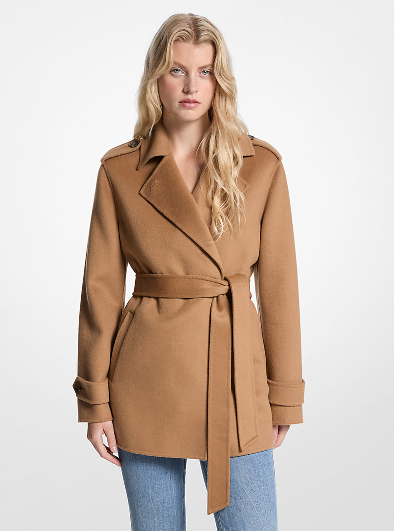 Wool Blend Belted Wrap Coat | Michael Kors US
