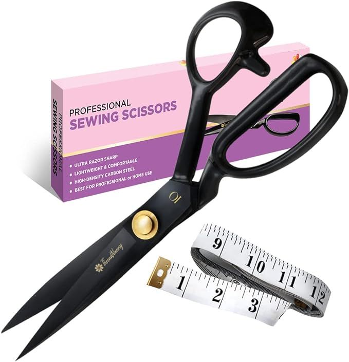 Fabric Scissors Professional (10-inch), Premium Scissors for Fabric Cutting with Bonus Measuring ... | Amazon (US)