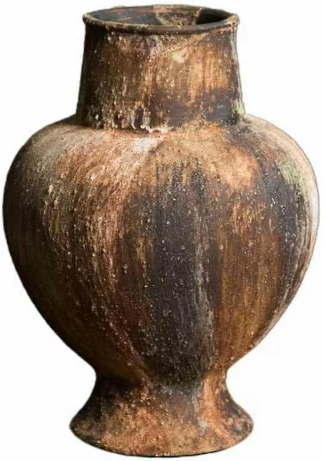 Jingdezhen Hand‑Kilned Wabi‑Sabi Ceramic Vase,10 Inch Porcelain,Chunky Silhouette with Flared Neck, Earth‑Tone Kiln‑Change Pottery Vase for Tabletop Display | Amazon (US)