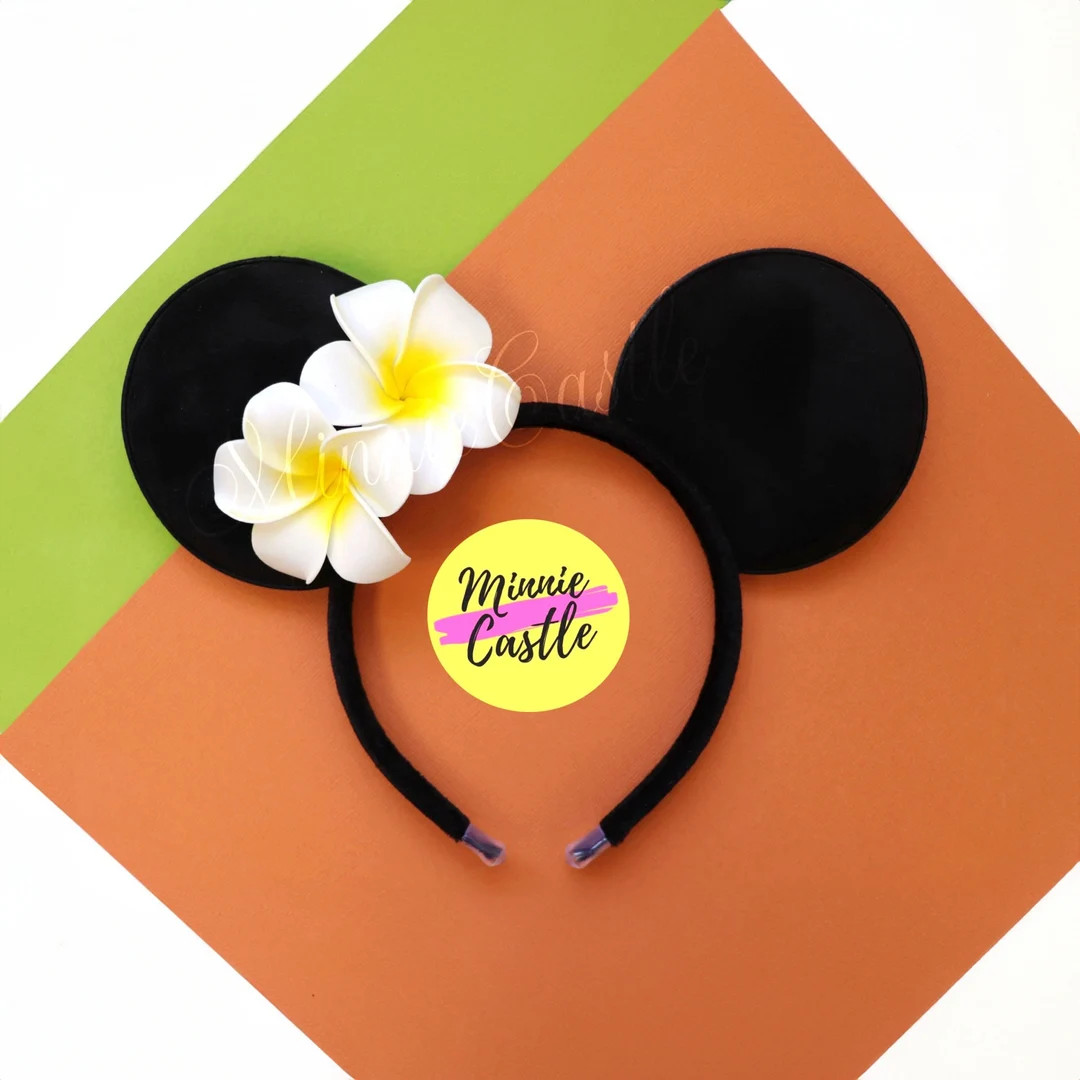 Moanas Mickey Ears, Hawaiian Flower Mouse Ears, Mickey Ears, Moana Ears, Minnie Ears, Mouse Ears ... | Etsy (US)