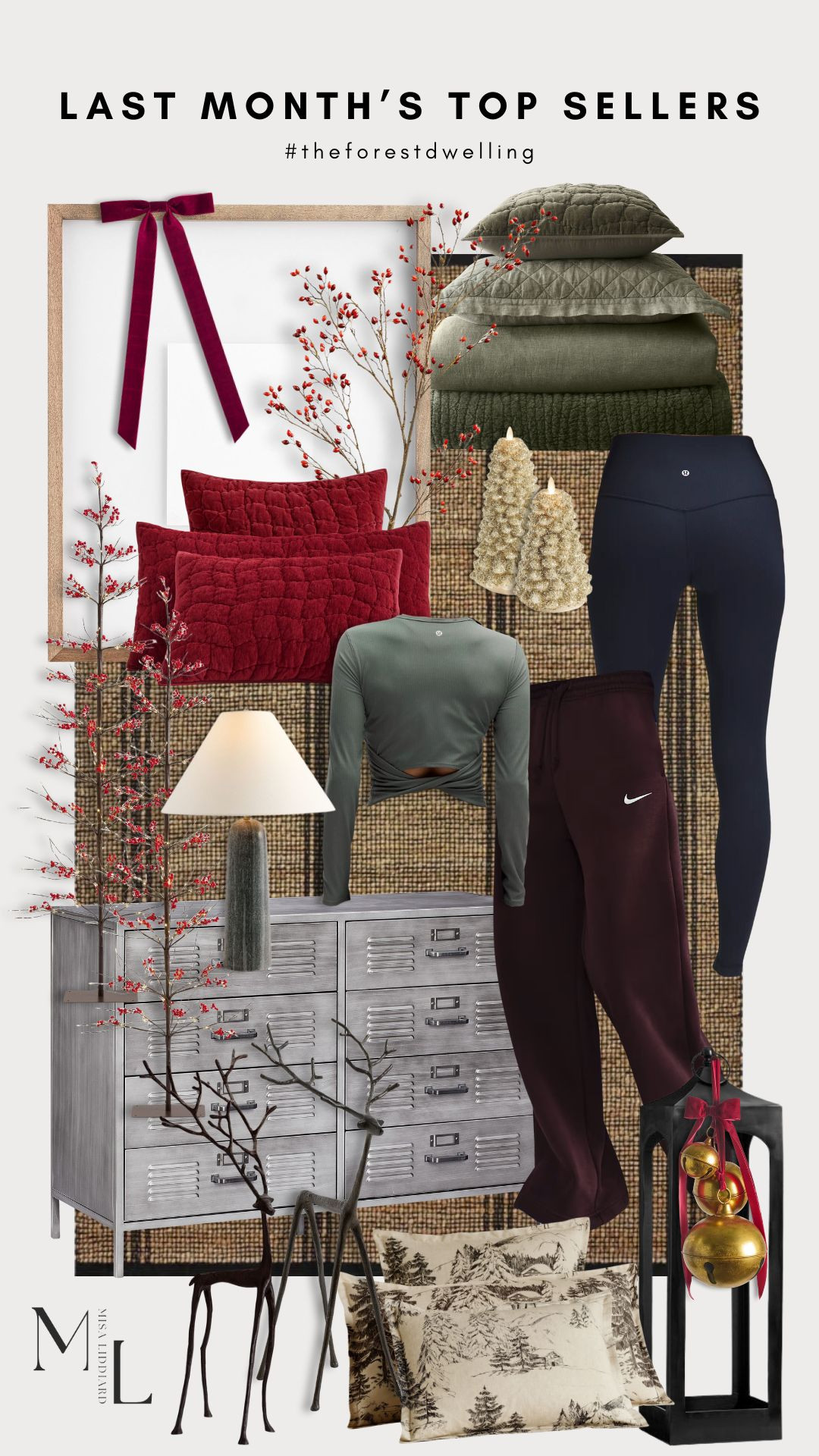 Sharing the top sellers from last month. I love getting to see your favorites and I hope sharing these items is helpful when you are shopping! So many good bedding options. I love these duvet covers for the holidays and winter months. The front porch decor for Christmas was a hit! The oversized bronze reindeer and Caleb lanterns were a constant favorite. The faux berry twig trees are the perfect pop of color. I've been living in these Nike sweats. They are high waisted with a wide leg. So good! 

 #LTKSeasonal #LTKHome